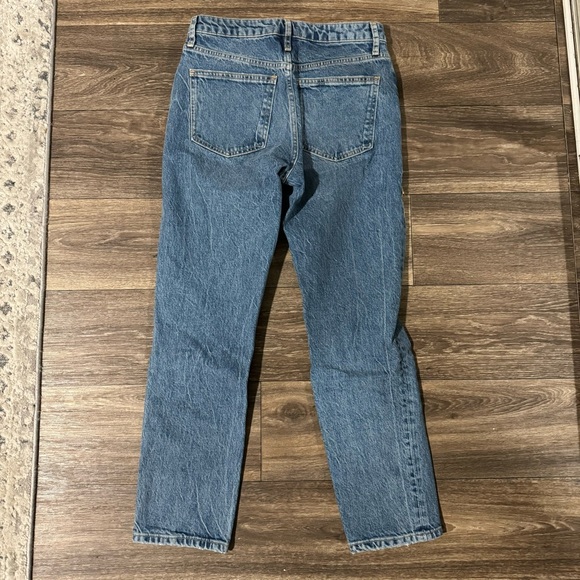 Zara Slim Fit High Waist Rise Ripped Distressed Jeans Light Blue - Picture 9 of 10